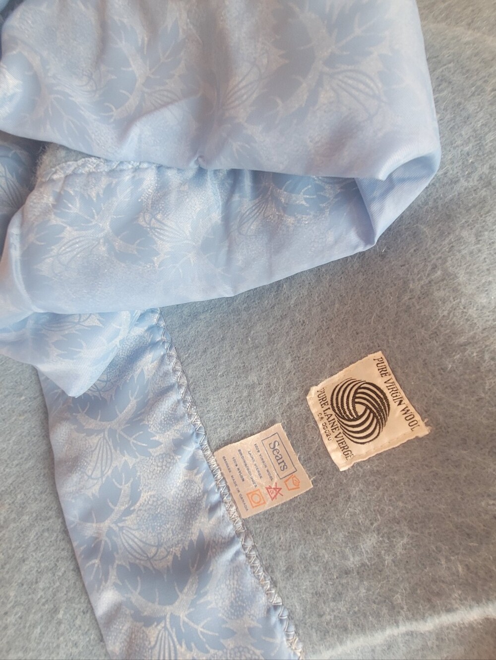 Vintage DBL Sz 100% Virgin Wool Blanket - Picture 9 of 11